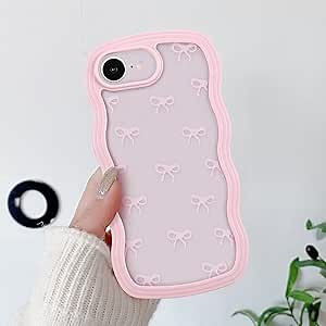 QLTYPRI Bow Case for iPhone 17e / iPhone 16e Wavy Fame, Pink