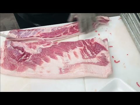 How to cut pork belly For bacon #butcher