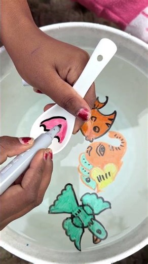 How to make a umbrella with flot water drawing #shorts