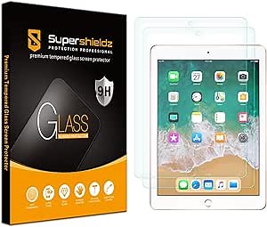 Supershieldz (2 Pack) Designed for iPad (6th, 5th Generation) / iPad Pro/iPad Air 2, 1, (9.7 inch) Tempered Glass Screen Protector, Anti Scratch, Bubble Free