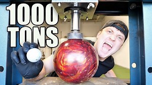 Everybody loves a nice, satisfying hydraulic press montage, but have you ever seen a hydraulic press take on a bowling ball? | JustDustin