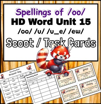 Spellings of /oo/ Scoot Task Cards | HD Word Unit 15 | SOR UFLI Aligned