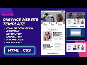 One page website template simple HTML CSS | step by step | Hindi/Urdu | Part 03