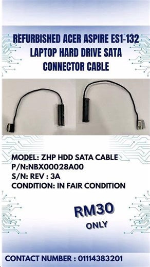Refurbished Acer Aspire ES1-132 Hard Drive SATA Connector Cable for Sale