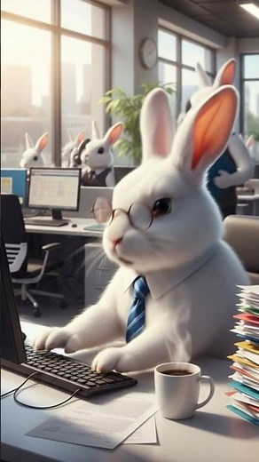 Corporate Bunny Life: This Rabbit is Your New Co-Worker! 🐰👔 | Office Humor