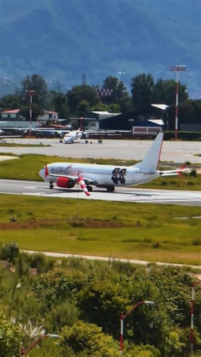 🌅 Golden Hour Takeoff | Batik Air Malaysia at Kathmandu Airport #aviation #planespotting #avgeek