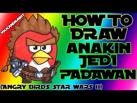 How To Draw Anakin Skywalker Jedi Padawan from Angry Birds Star Wars 2 ✎ YouCanDrawIt ツ 1080p HD