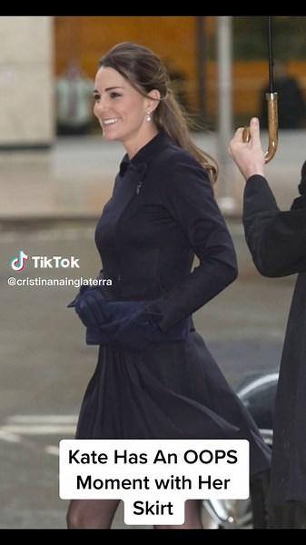 Kate Middleton's Skirt Mishap Caught on Camera