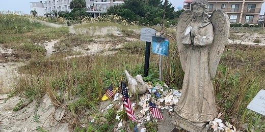 ‘Angel of Hope’ statue remains untouched in S.C. dunes after Hurricane Isaias