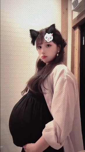 Very Huge Pregnant Japanese Mom 9 Months (About to Burst! 😳)