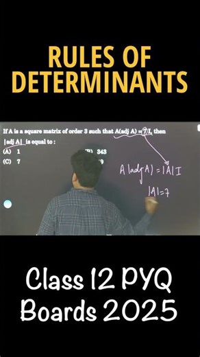 Rules of Determinants Class 12 Boards 2025 PYQ | CBSE Boards 2026 JEE CUET NDA