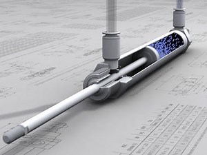 3D animation of a pneumatic piston