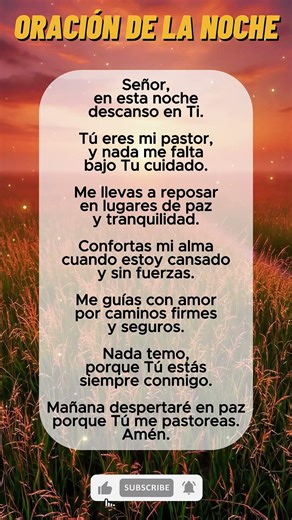 Oración de la Noche 🌙 Salmo 23 Tú Confortas Mi Alma
