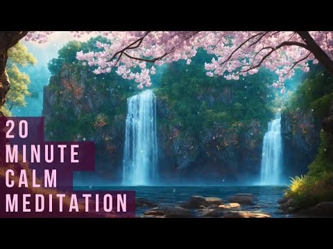20-Minute Spring Morning Meditation | Waterfalls, Cherry Blossoms & Inner Calm 🌸