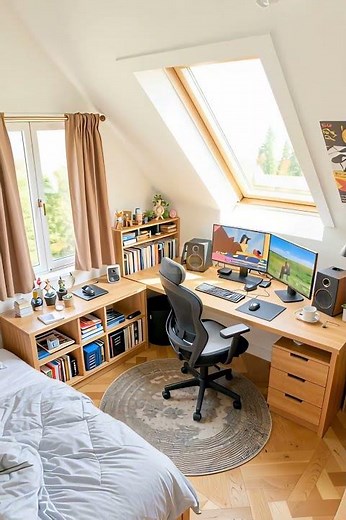 Small Room Setup with Smart Work and Sleep Layout
