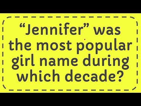 “Jennifer” was the most popular girl name during which decade?