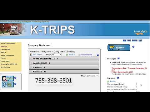 K-TRIPS Permit Service - Selecting a Carrier Tutorial Video