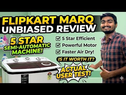Flipkart MARQ Washing Machine Review & Demo | 6.5kg 5-Star Full Test 