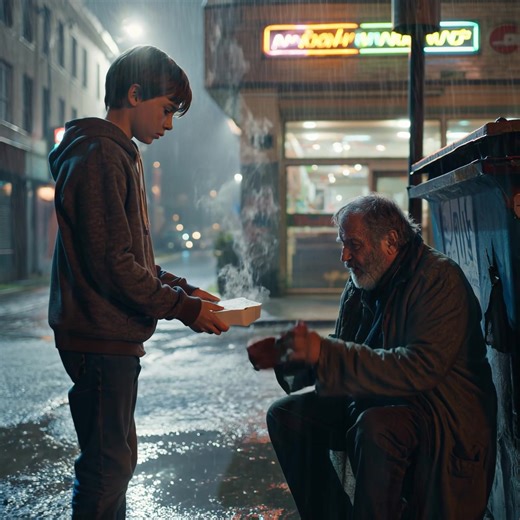 3.9K views | America Boy Gives Food to a Homeless Old Man, Not...