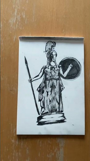 Drawing Greek Gods Day 3: Athena #greekmythology #drawing
