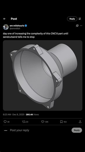 1.8M views · 162K reactions | Machining “The Part”: A Short Film by SendCutSend #americanmanufacturing #cncmachining #caddesign #manufacturing | SendCutSend | Facebook