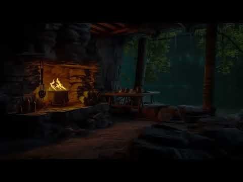 Hidden in a Cozy Cave 🌧️ Relax with Rain & Fire Sounds for Deep Sleep and Inner Peace 😴🔥
