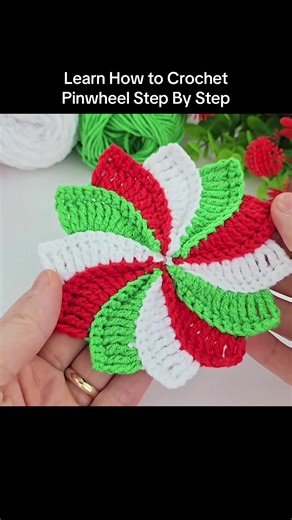 Learn How To Crochet Pinwheel Step By Step #crochet #knitting #crochettutorial #fyp #diy