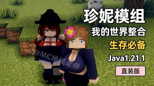我的世界：珍妮模组重磅更新，内置500+绅士高清材质mod！！双端可娤！附带教程！！
