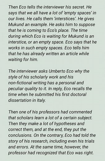 Summary of Chapter - The Interview Class 12th