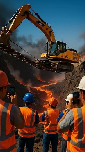 Excavator VS Lava Bridge 🌋 | Unbelievable Survival