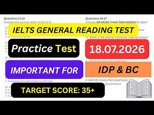 IELTS general reading practice test 2026 with answers | 18.07.2026