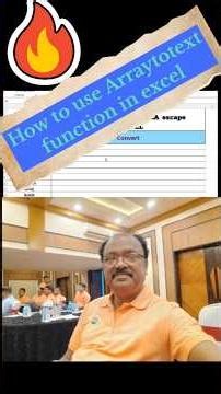 How to use Arraytotext function escape characters in excel in hindi #exceltutorial #shorts #shortcut