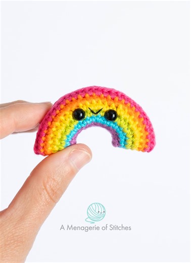 Free Rainbow Crochet Pattern – Mini Amigurumi for Beginners - A Menagerie of Stitches