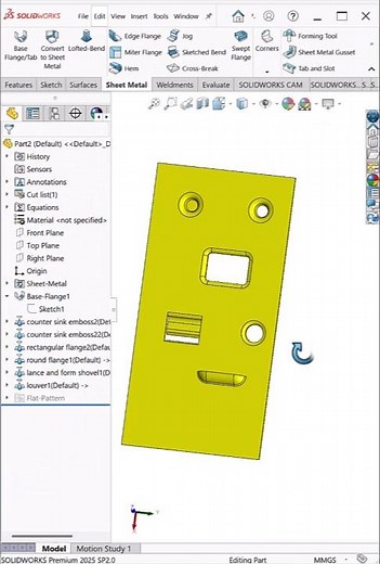 Forming Tools from Design Library in SolidWorks | Sheet Metal Tip #shorts