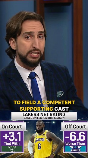 Lakers Net Rating (based on LeBron this season): On court: 3.1 — tied with Bucks Off court: -6.6 — worse than Hornets The Lakers inability to field a competitive team in the games LeBron misses and even more so when he sits on the bench is unfathomable. | First Things First on FS1