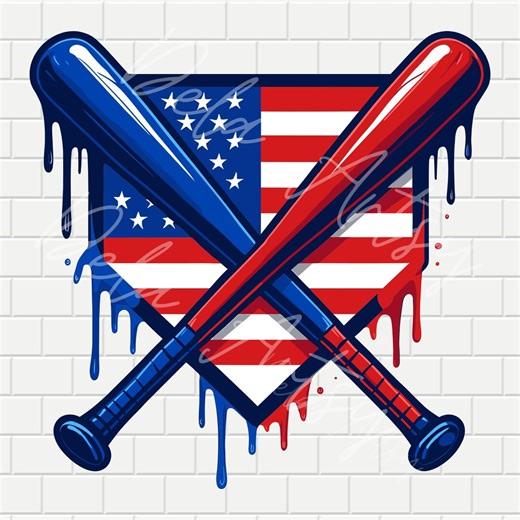USA Baseball Softball Homeplate SVG PNG | Patriotic Homeplate Drip Clipart | Red White Blue Softball Design | Usa Sports Graphic - Etsy