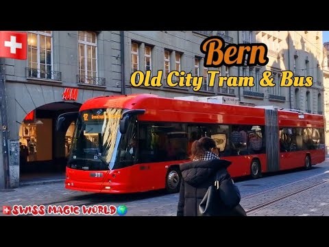 CH - Bern Trolley Bus - Tram -Switzerland 🇨🇭 Obus 🚍 4K HD #swissmagicworld #bussimulator