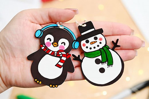Shrinky Dink Ornaments | Shrink Plastic Christmas Ornaments