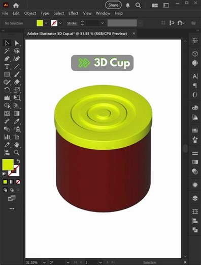 3D Cup | Adobe illustrator | Tips and Tricks