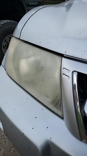 headlight cleaning with bug spray#off#bugspray#fyp #NightDoneRight