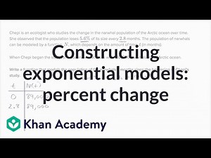 Constructing exponential models: percent change | Mathematics II | High School Math | Khan Academy