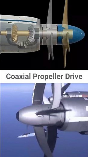 Coaxial propeller Drive shaft mechanism work / aircraft propeller Drive #automobile #mechanical #air
