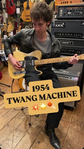 1954 TWANG ⚡️⚡️⚡️ Quick peek at this lovely '54 Tele, the new addition to our Fender Cabinet of Fame! Pure blackguard delight 🔥 Detailed pictures of the guitar and close-up of the internals are available on our Reverb, but feel free to DM us for more info ✌🏻 | Denmark Street Guitars Hanks Guitar Shop