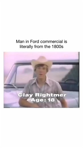 Worlds Wildest Moments on Instagram: "This vintage Ford commercial is going viral for all the wrong (and hilarious) reasons 😭 Viewers can’t get over how the guy in this ad looks like he time-traveled straight out of the 1800s and landed on a car commercial set. From the cowboy hat to the stiff delivery, everything about this clip feels less “modern advertising” and more “old-timey documentary footage.” The internet has been roasting the throwback energy, pointing out how ads from this era didn’