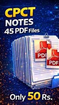 WhatsApp - 9993794455 cpct notes #cpct #exam #cpctexam #tomarsir