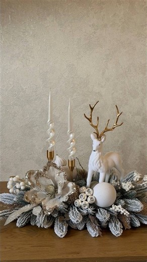 How to Create a Cozy White Christmas Arrangement 🤍🎄✨ #ChristmasDecor #DIY