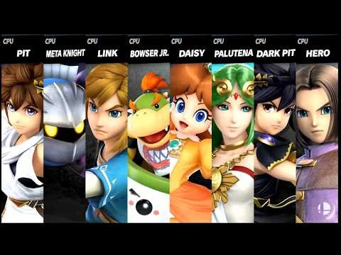 Pit VS Meta Knight VS Link VS Bowser Jr VS Daisy VS Palutena VS Dark Pit VS Hero Smash Bros Ultimate