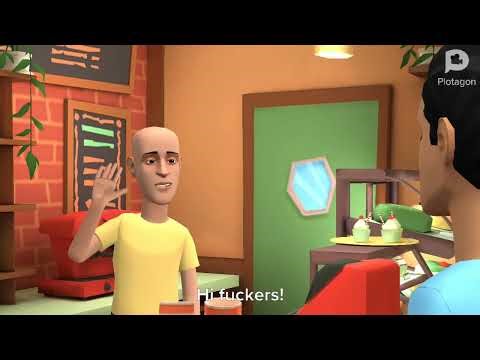 Caillou Works At Plotagon Cafe Bar