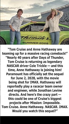 Everything we know about Days of Thunder 2! 🎬🔥 #daysofthunder #movienews #shorts