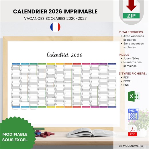 Printable 2026 Calendar With School Holidays and Public Holidays - PDF PNG EXCEL - Giant Printable Wall Calendar - Annual Planner - Etsy New Zealand